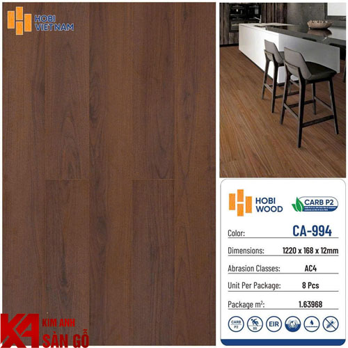 Sàn Gỗ Công Nghiệp 12MM HOBI CA-994